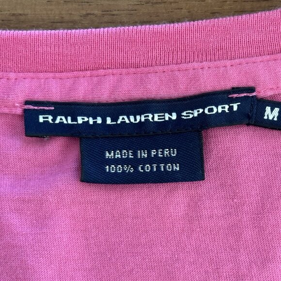 Ralph Lauren Sport Womens Babydoll Long Sleeve Top Size Medium Pink Preppy Y2K - Picture 8 of 11